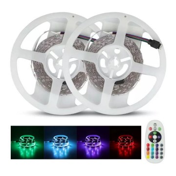 Светодиодная RGB-лента с регулированием яркости 2x5 м LED/48W/230V + дистанционное управление