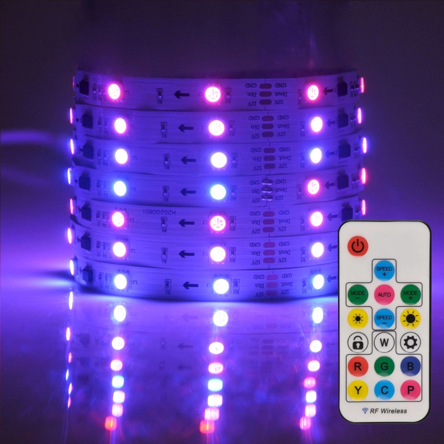 Светодиодная RGB-лента с регулированием яркости MAGIC 2 м LED/12W/230V + пульт ДУ