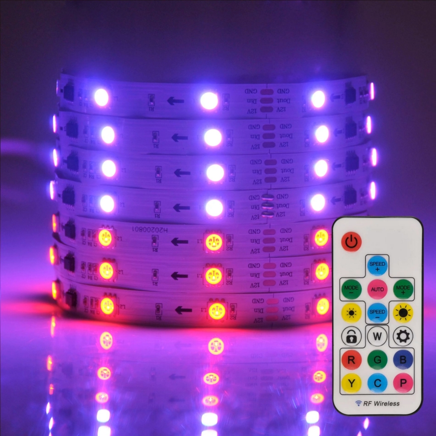 Светодиодная RGB-лента с регулированием яркости MAGIC 2 м LED/12W/230V + пульт ДУ