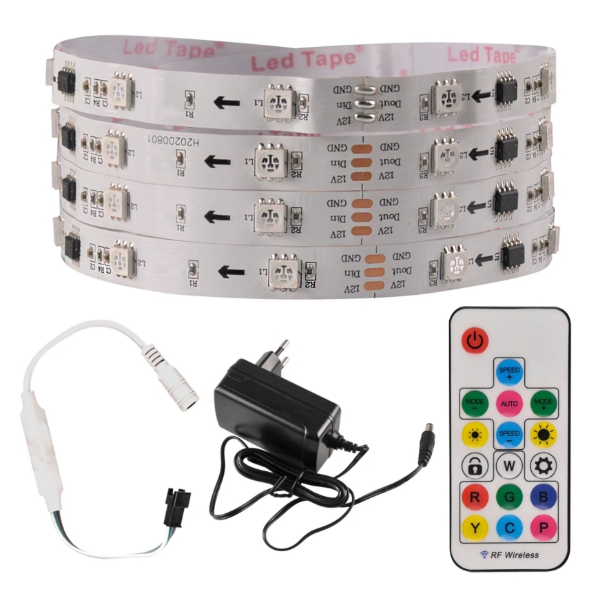 Светодиодная RGB-лента с регулированием яркости MAGIC 2 м LED/12W/230V + пульт ДУ