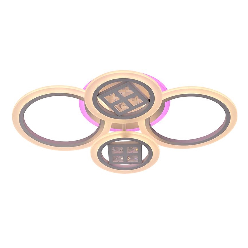 Светодиодная RGB люстра с диммером, накладная LED/50Вт/230В 3000-6500К + пульт дистанционного управления