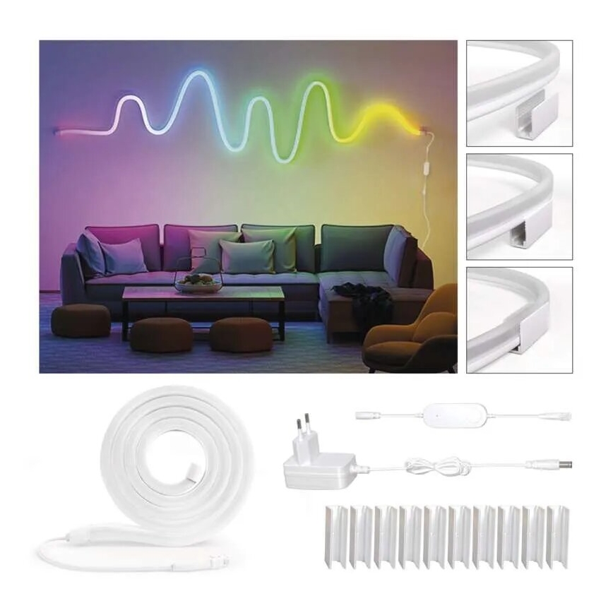 Светодиодная RGBIC-лента с регулированием яркости GoSmart LED/24W/230V 3 м Wi-Fi Tuya