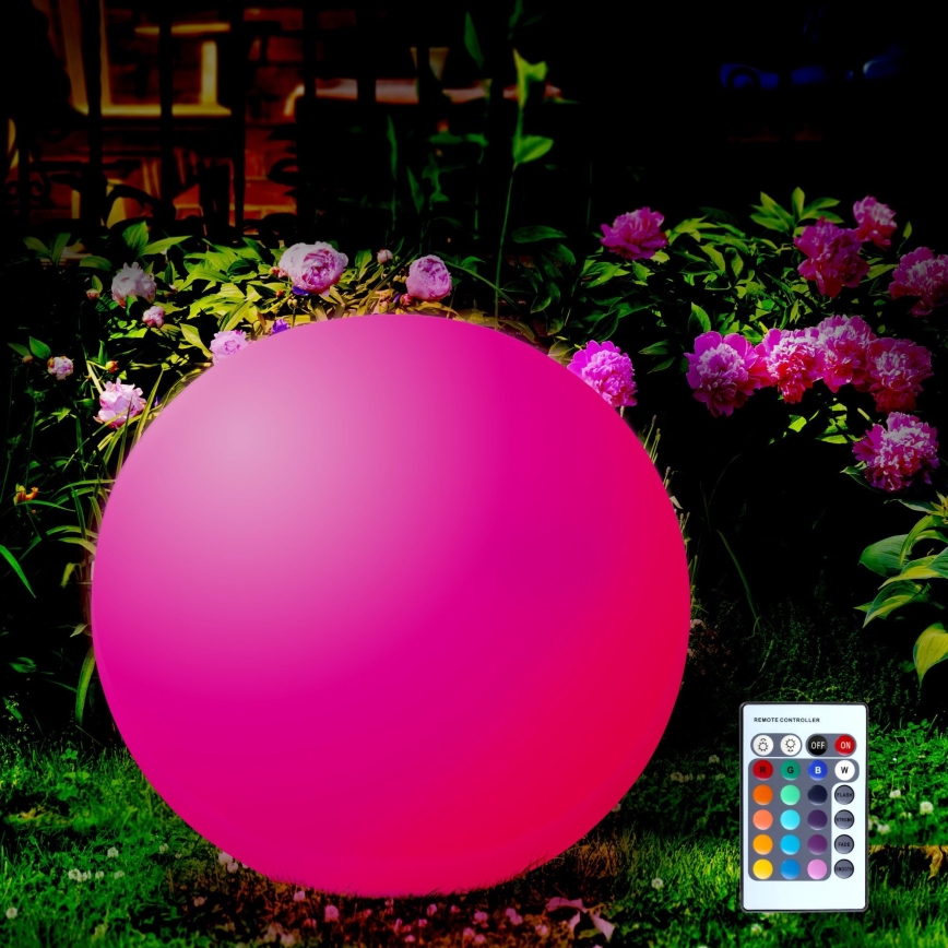 Светодиодная RGBW-лампа на солнечной батарее BALL LED/3,2V 500 mAh диаметр 30 см IP65 + дистанционное управление