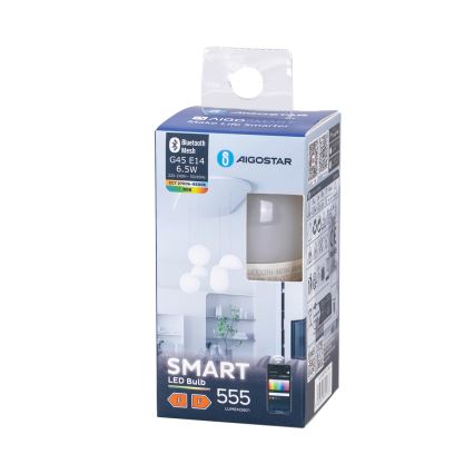Светодиодная RGBW-лампочка с регулированием яркости G45 E14/6,5W/230V 2700-6500K - Aigostar