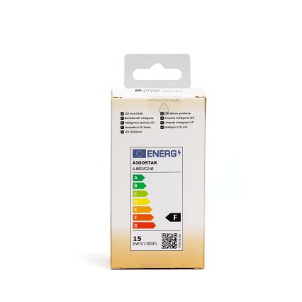 Светодиодная RGBW-лампочка с регулированием яркости A60 E27/15W/230V 2700-6500K Wi-Fi - Aigostar
