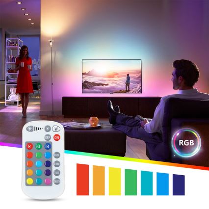 Светодиодная RGBW-лампочка с регулированием яркости E27/8W/230V 3000K + дистанционное управление - Aigostar