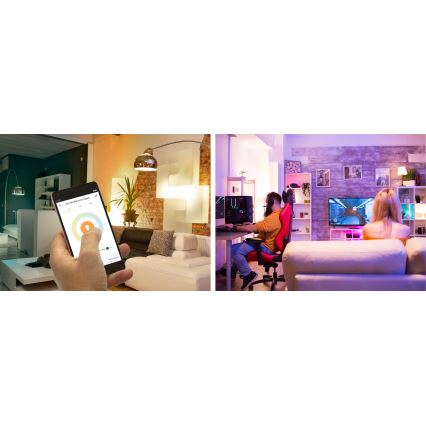 Светодиодная RGBW-лампочка с регулированием яркости E27/9W/230V 2700-6500K Wi-Fi Tuya