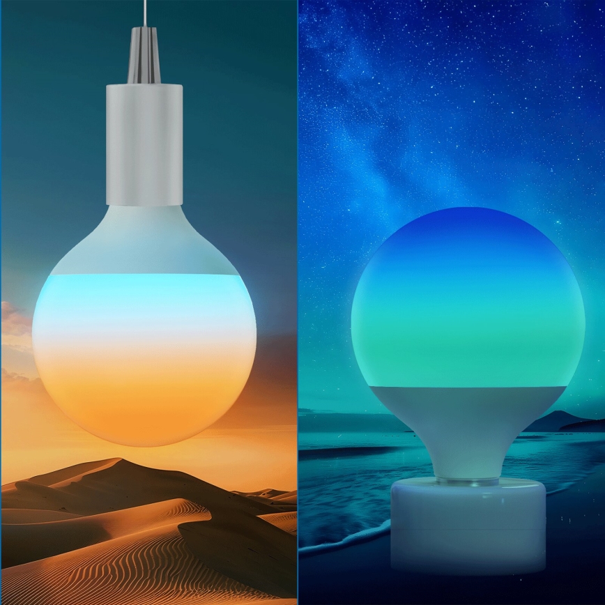 Светодиодная RGBW-лампочка с регулированием яркости MESH G120 E27/18W/230V 6500K + дистанционное управление - Aigostar