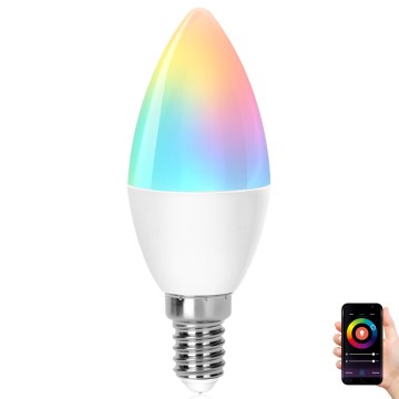 Светодиодная RGBW-лампочка с регулированием яркости C37 E14/6,5W/230V 2700-6500K Wi-Fi - Aigostar