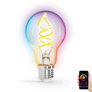 Светодиодная RGBW-лампочка с регулированием яркости FILAMENT A60 E27/4,9W/230V 2700K Wi-Fi - Aigostar