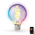 Светодиодная RGBW-лампочка с регулированием яркости FILAMENT G80 E27/4,9W/230V 2700K Wi-Fi - Aigostar