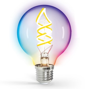 Светодиодная RGBW-лампочка с регулированием яркости FILAMENT MESH Smart G95 E27/4,9W/230V 2700K - Aigostar