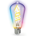 Светодиодная RGBW-лампочка с регулированием яркости FILAMENT MESH Smart ST64 E27/4,9W/230V 2700-6500K - Aigostar