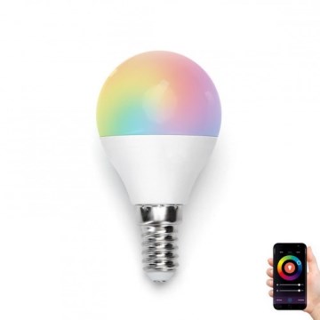 Светодиодная RGBW-лампочка с регулированием яркости G45 E14/5W/230V 3000-6500K Wi-Fi - Aigostar