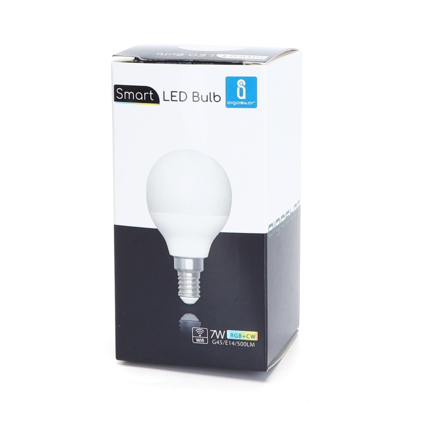 Светодиодная RGBW-лампочка с регулированием яркости G45 E14/7W/230V 3000-6500K Wi-Fi - Aigostar