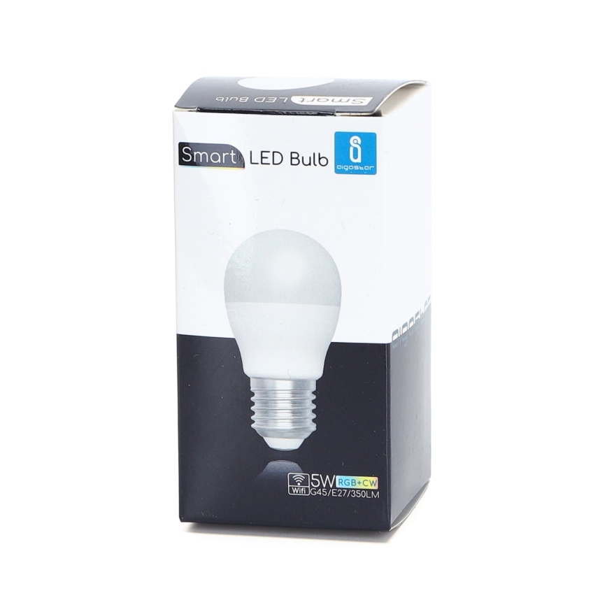 Светодиодная RGBW-лампочка с регулированием яркости G45 E27/5W/230V 3000-6500K Wi-Fi - Aigostar