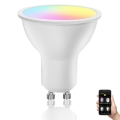 Светодиодная RGBW-лампочка с регулированием яркости GU10/6,5W/230V 2700-6500K Wi-Fi - Aigostar