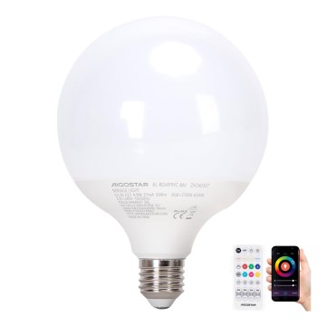 Светодиодная RGBW-лампочка с регулированием яркости MESH G120 E27/4,9W/230V 2700-6500K + дистанционное управление - Aigostar