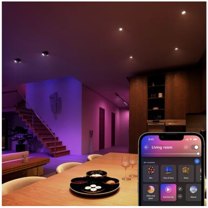 Светодиодная RGBW-лампочка с регулированием яркости Philips Hue White And Color Ambiance GU5,3/MR16/6,3W/12V 2000-6500K