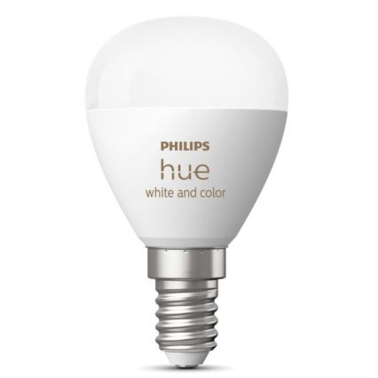 Светодиодная RGBW-лампочка с регулированием яркости Philips Hue White And Color Ambiance P45 E14/5,1W/230V 2000-6500K