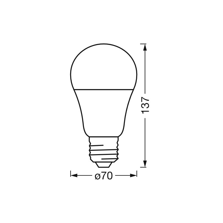 Светодиодная RGBW-лампочка с регулированием яркости SMART+ E27/14W/230V 2700-6500K Wi-Fi - Ledvance