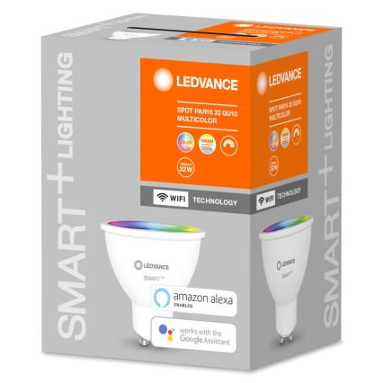 Светодиодная RGBW-лампочка с регулированием яркости SMART+ GU10/5W/230V 2700K-6500K Wi-Fi - Ledvance