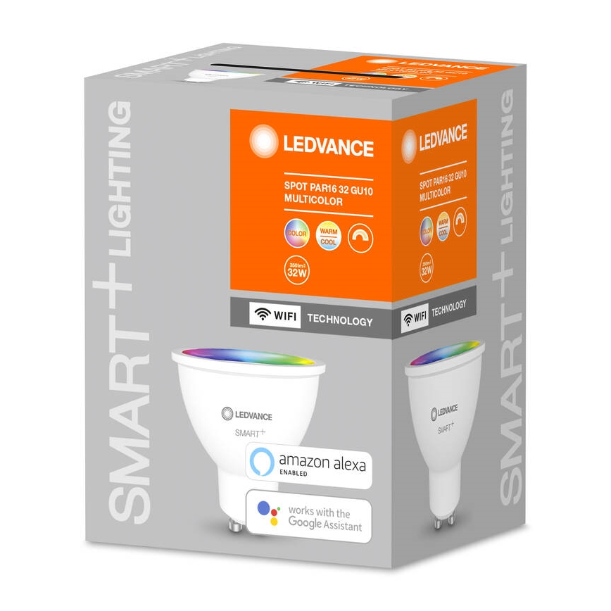 Светодиодная RGBW-лампочка с регулированием яркости SMART+ GU10/5W/230V 2700K-6500K Wi-Fi - Ledvance