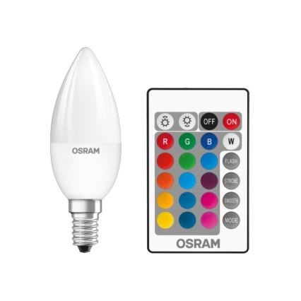 Светодиодная RGBW-лампочка с регулированием яркости STAR E14/4,5W/230V 2700K + дистанционное управление – Osram