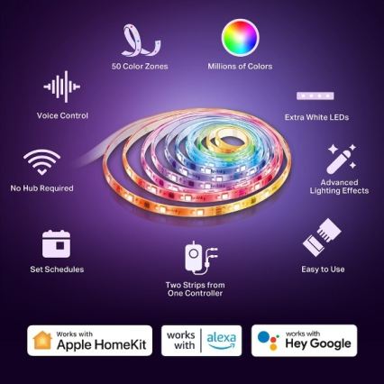 Светодиодная RGBW лента, диммируемая, 5 м, 24 Вт/230 В, Wi-Fi