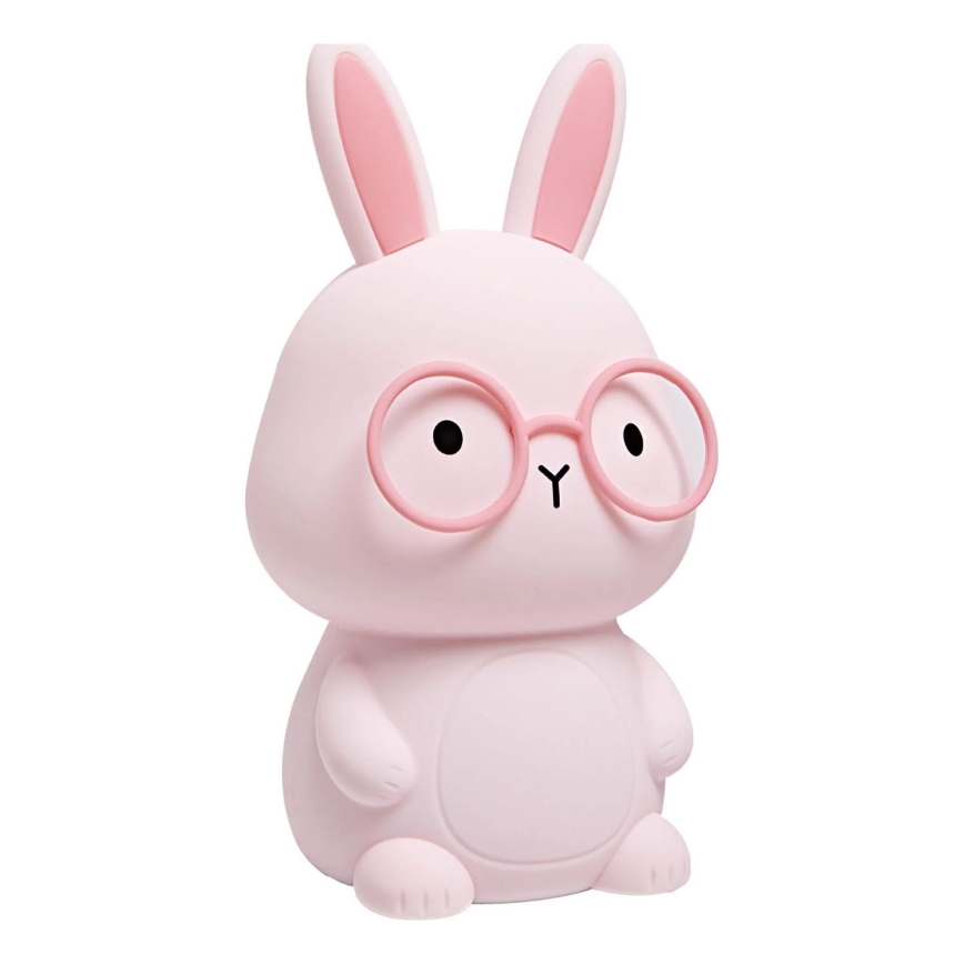 Светодиодная RGBW сенсорная детская лампа с регулировкой яркости FLORKA LED/1W/5V USB 1200 мАч зайчик розовая