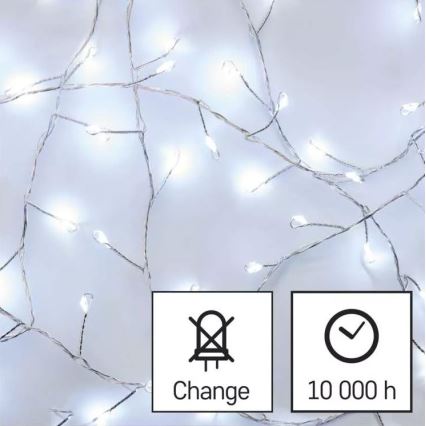 Светодиодная рождественская гирлянда 100xLED/3xAA 2,7 м холодный белый