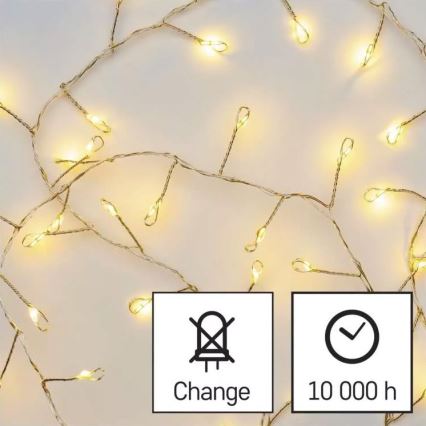 Светодиодная рождественская гирлянда 100xLED/3xAA 2,7 м теплый белый