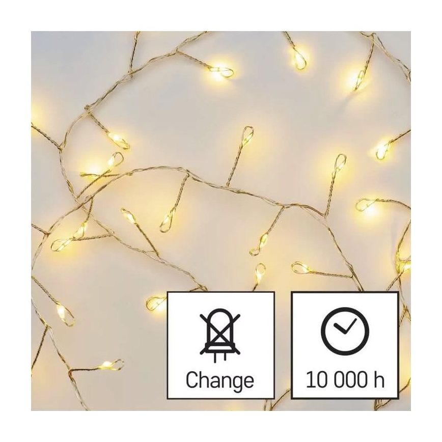 Светодиодная рождественская гирлянда 100xLED/3xAA 2,7 м теплый белый