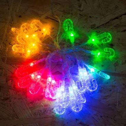 Светодиодная рождественская гирлянда 20xLED 2,25 м разноцветные леденцы