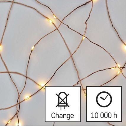 Светодиодная рождественская гирлянда 20xLED/2,4 м теплый белый