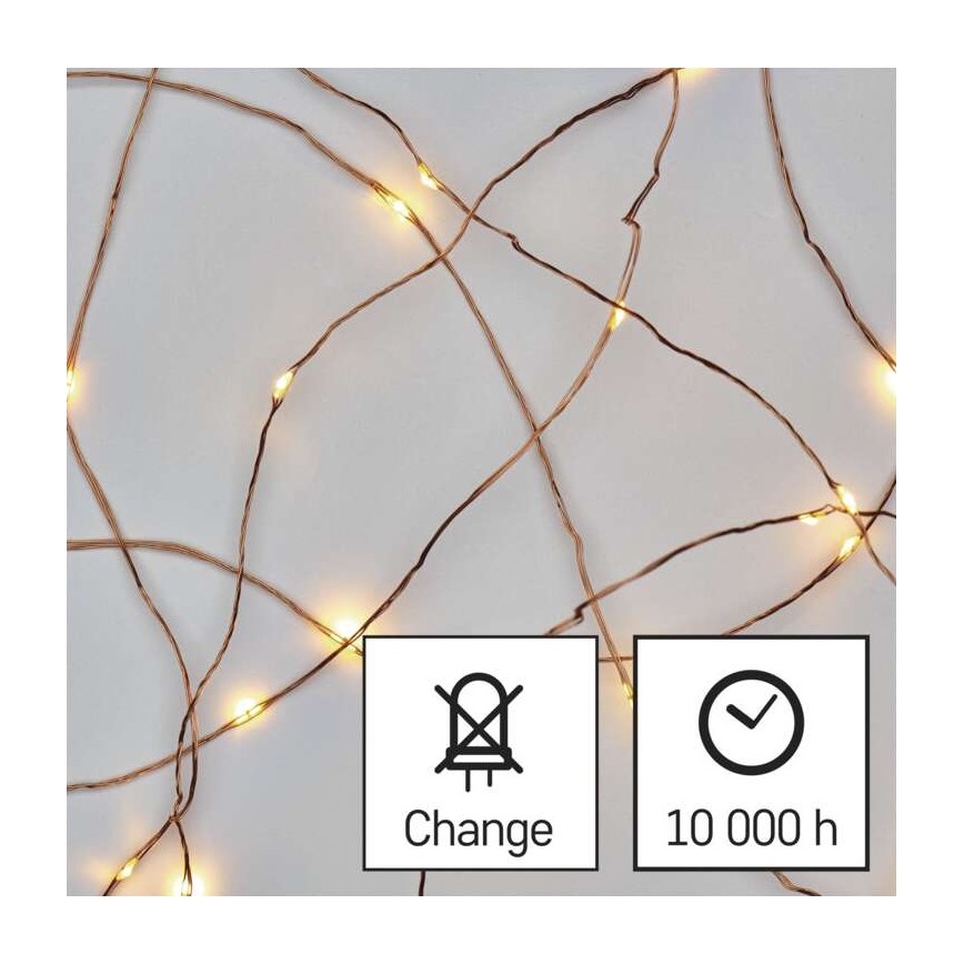 Светодиодная рождественская гирлянда 20xLED/2,4m тёплый белый