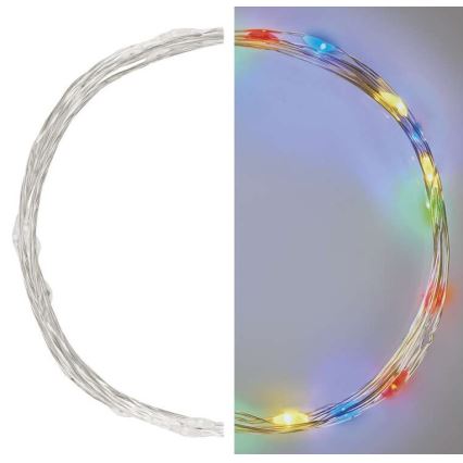 Светодиодная рождественская гирлянда 20xLED/2xAA 2,4 м цветной