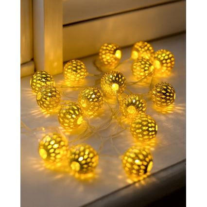 Светодиодная рождественская гирлянда 20xLED/3xAA 2,5 м теплый белый