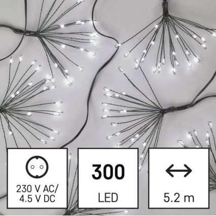 Светодиодная рождественская гирлянда 300xLED/8,2 м холодный белый