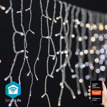 Светодиодная рождественская гирлянда-водопад 240xLED/11 режимов 8м IP65 Wi-Fi Tuya от теплого до холодного белого