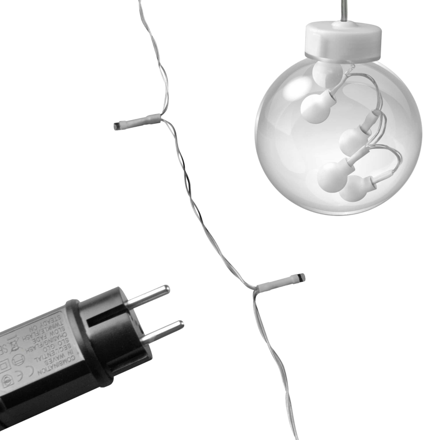 Светодиодная рождественская гирлянда-водопад WISH BALLS 108xLED/8 функций 4,5 м теплый белый