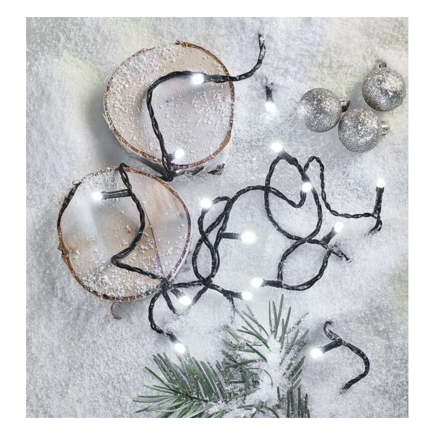 Светодиодная рождественская уличная гирлянда 180xLED/8 режимов 23 м IP44 холодный белый