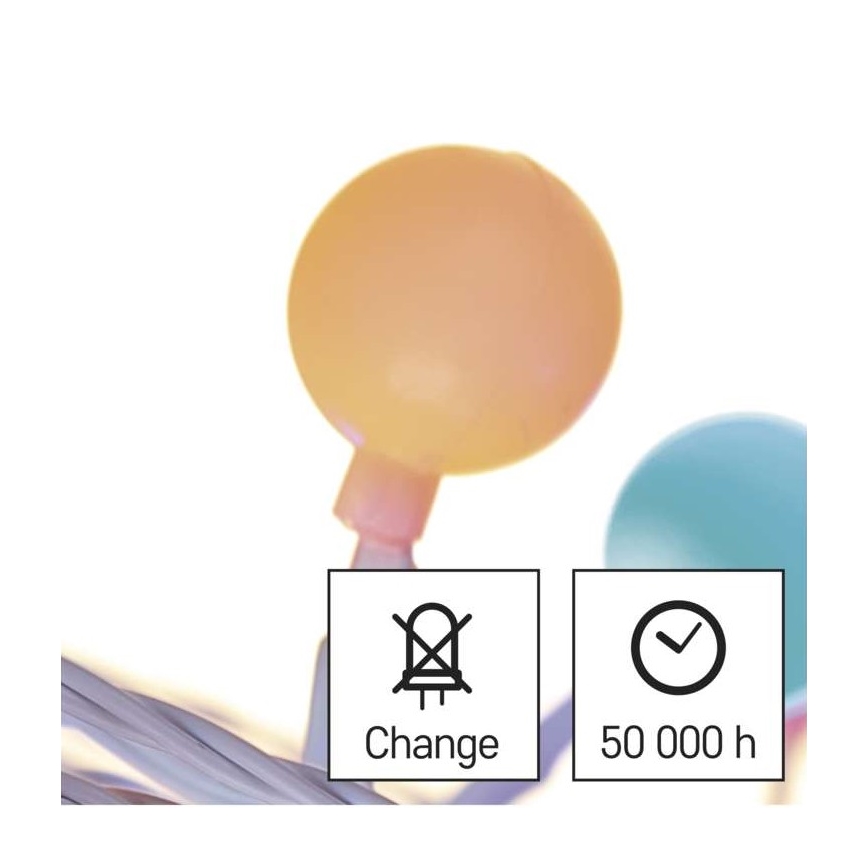 Светодиодная рождественская уличная гирлянда 40xLED/9 м IP44 разноцветная