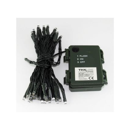 Светодиодная рождественская уличная гирлянда 5,4 м 50xLED/3xAA 6500 K IP44