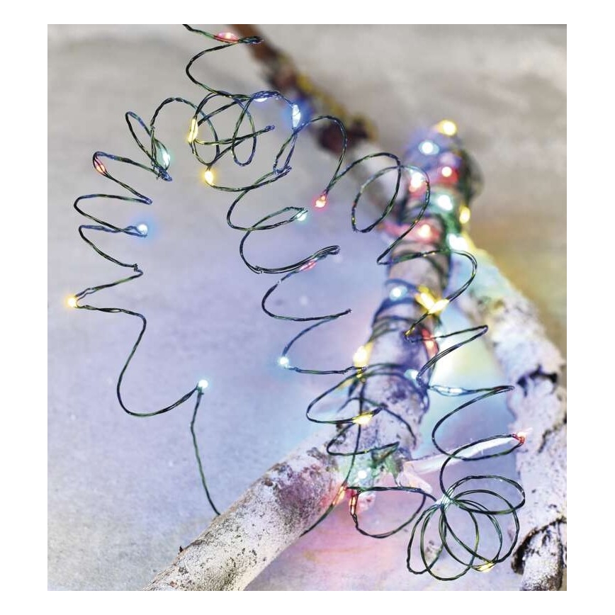 Светодиодная рождественская уличная гирлянда 75xLED/12,5 м IP44 разноцветная