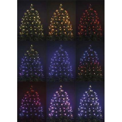 Светодиодная рождественская уличная RGB-гирлянда 96xLED/72 режима 13 м IP44 + пульт ДУ