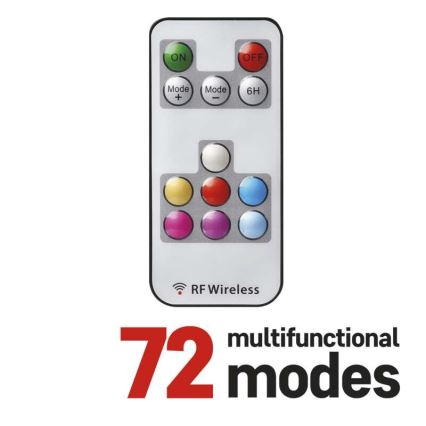 Светодиодная рождественская уличная RGB-гирлянда 96xLED/72 режима 13 м IP44 + пульт ДУ