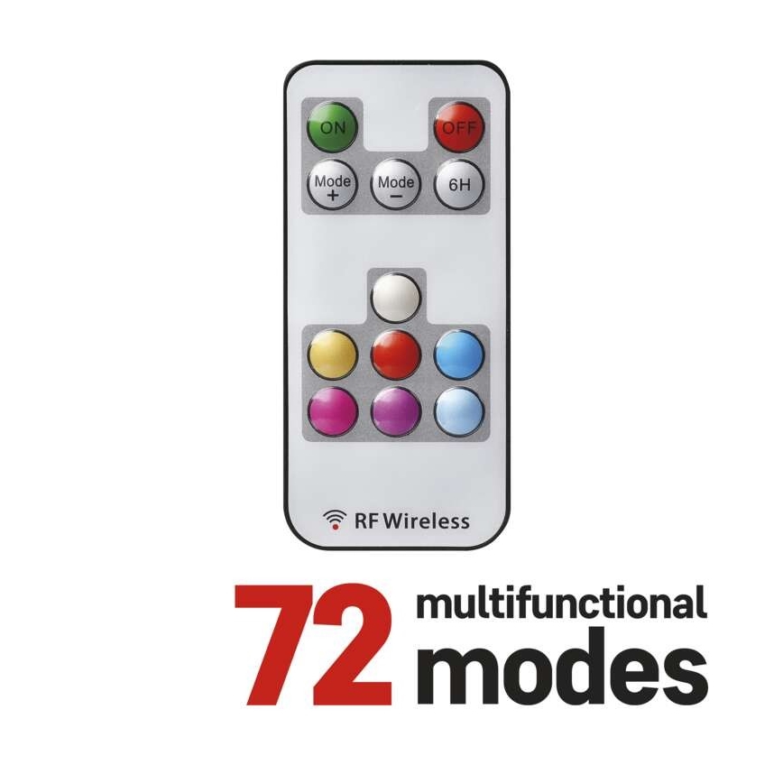 Светодиодная рождественская уличная RGB-гирлянда 96xLED/72 режима 13 м IP44 + пульт ДУ