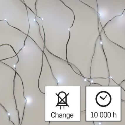 Светодиодная рождественская уличная гирлянда 100xLED/15 м IP44 холодный белый