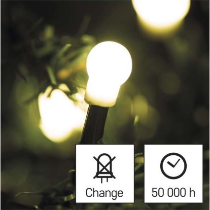 Светодиодная рождественская уличная гирлянда 200xLED/25 м IP44 теплый белый